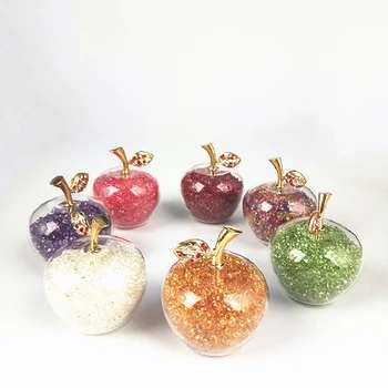 60x70mm Kristall Käsitöö Klaas Apple Kirjapressi Teemant Natural Stone Home Decor Ornament Puu-Kujukeste Kingitus Suveniiri