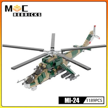 Kid Mänguasjad Hellichooper Mudel Võitleja, KES ehitusplokk Laetavad rolli Mi-24 Relvastatud Helikopter Assamblee Tellised Kit Kaasaegne sõjavägi